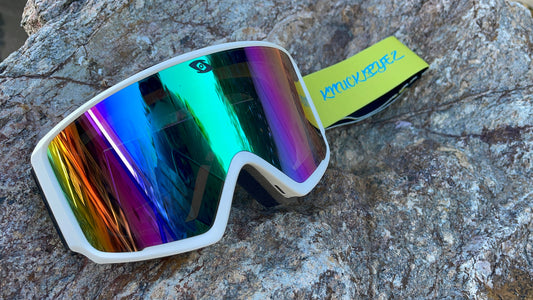 Goggles - White Frame / Neon Green Strap