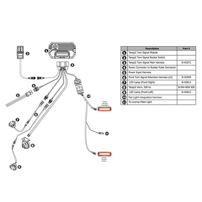 Tango2 Vehicle Specific Turn-Signal Kit with All-In-One Controller and Taillight Integration