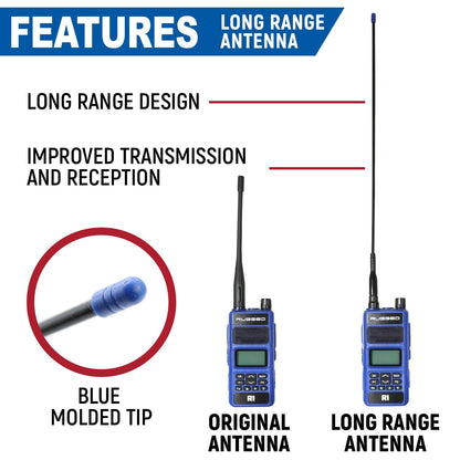 BUNDLE - R1 Handheld Radio with Long Range Antenna and High Capacity Battery