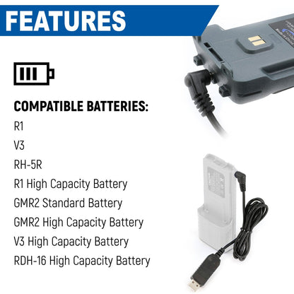 USB Charging Cable for R1 - V3 - GMR2 Handheld Radios